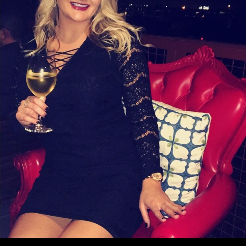 Target Brand- Xhilaration Black Knee-Length Lace Dress